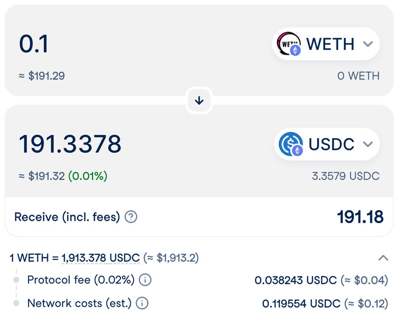 Quote for Sell Order